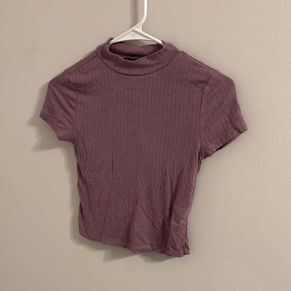 Women's Purple Ribbed Top